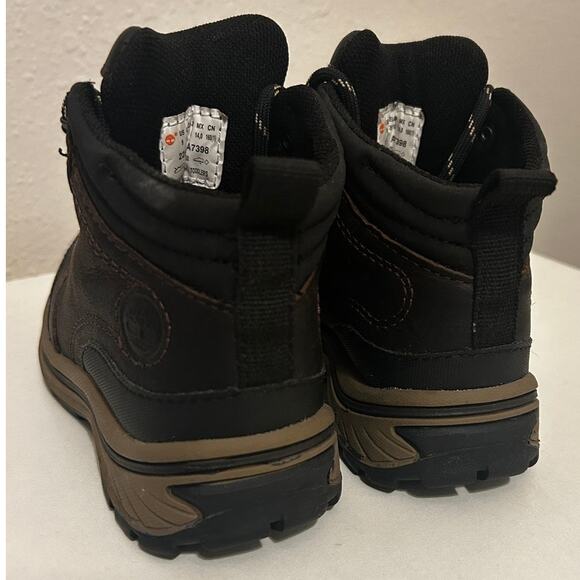 Timberland Toddler 9 Brown Black Hiking Boots Unisex Outdoor Leather Gorpcore - Picture 4 of 8